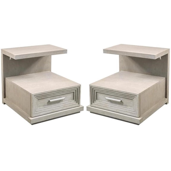 Home Square Modern Contemporary Side Table in Dovetail - Set of 2