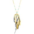thumbnail image 1 of Collar de Gargantilla con Flecos y Borlas Zulema con Cadena de Turquesa para Mujeres Niñas Dorado, 1 of 8