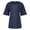Navy, variant on Patlollav Womens Summer Casual Solid Color Round Neck Short Sleeve Tops Buttons Blouses