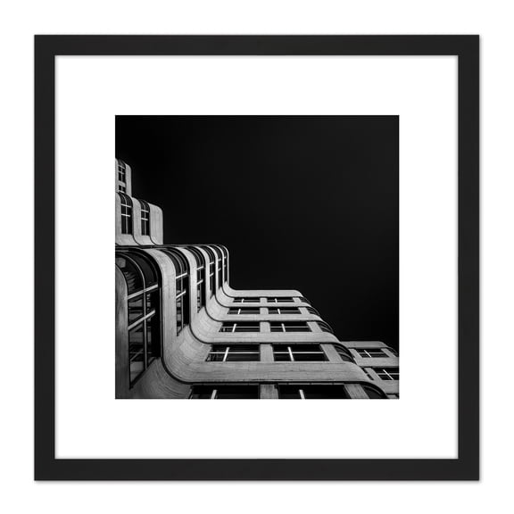 Warby ShellHaus Berlin Germany Architecture Photo 8X8 Inch Square Wooden Framed Wall Art Print Picture with Mount