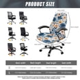 thumbnail image 7 of ZIATUBLES Desk Office Chair Slipcover Dust Proof Soft Computer Rotating Chair Covers Removable Home Office Chair Slipcover with Snap Button Stylish Furniture Protector Covers, S, Flower Blue Orange, 7 of 7