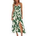 thumbnail image 1 of Vestido de verano CUPSHE verde estampado sin mangas para mujer, 1 of 4
