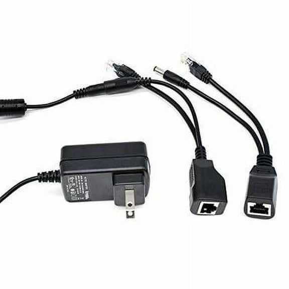 [UL Listed] iCreatin 12V Power Over ethernet PoE Injector and PoE Splitter kit, Extension Power for 12 Volt 12 watt Devices with 5.5x2.1 mm DC Jack
