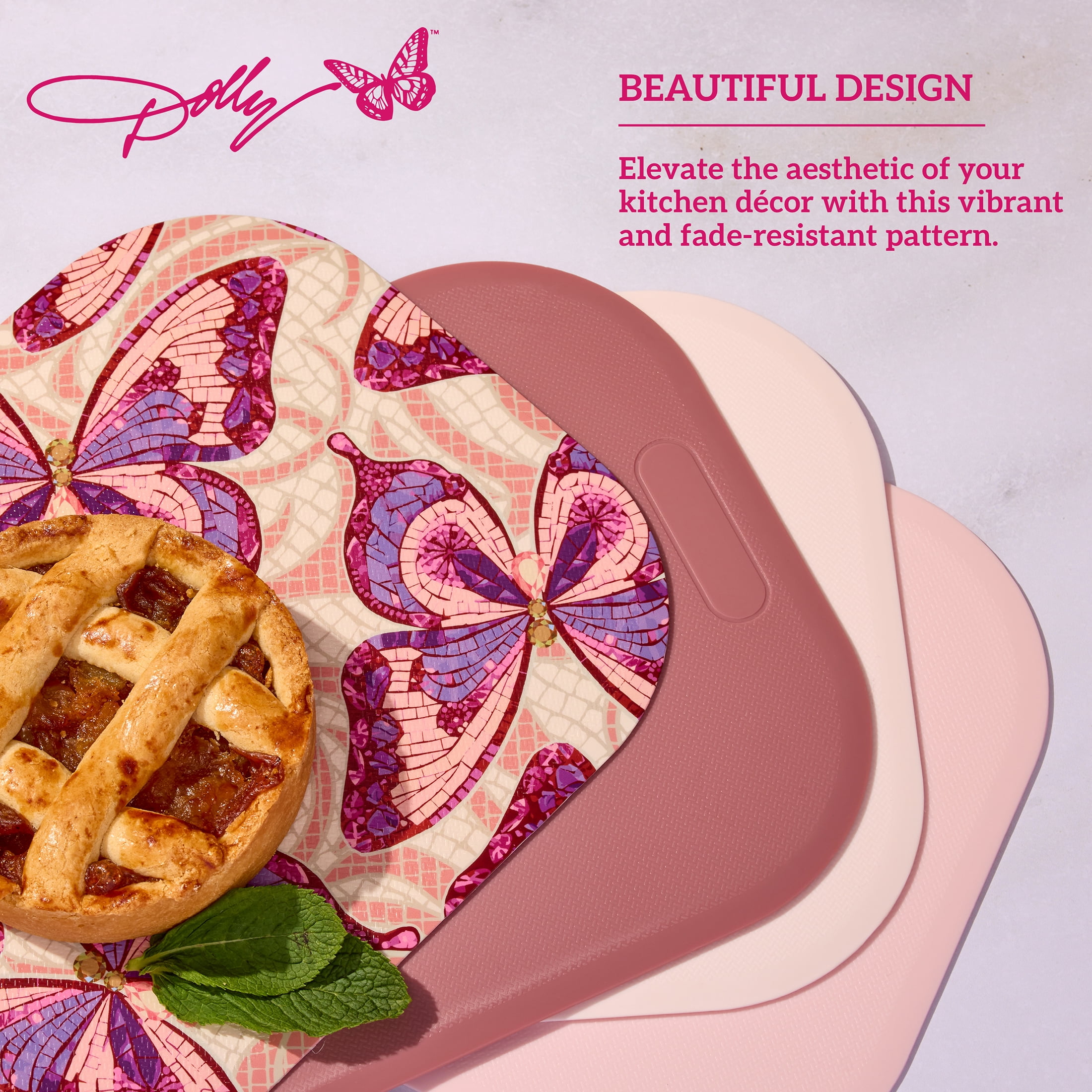 Dolly Parton Plastic 4-Piece Cutting Mat Set in Assorted Colors for Food Prep