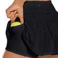 thumbnail image 4 of WTXUE Shorts, Tennis Skirt A-Line, Running Shorts Tennis Fold Sports Skrit Pants Skirt Solid Falda Short Mujer With Pockets Vestidos De Fiesta Largos De Noche Mini Women's Plus, Black Size XXL, 4 of 7