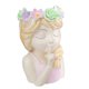 thumbnail image 3 of Escultura de resina con forma de florero para plantas y rostro de niña, figura de hada de moda, estatua Rosa, 3 of 9