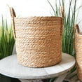thumbnail image 3 of Clearance! Flower Pots Bamboo Basket Weaving Flower Basket, Dienrx Plant Basket Seagrass Basket Stylish Indoor Boho Basket Versatile Planter Basket Or Rattan Planter Woven Seagrass Baskets for Home, 3 of 6