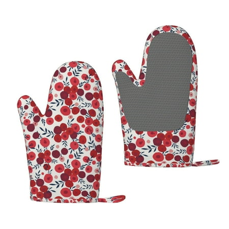 

Lukts Red Hawthorn for Silicone Anti-Scalding Gloves Kitchen Lanyard Gloves for Grilling Baking Cooking