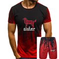 thumbnail image 2 of Camiseta de hermana a cuadros rojos-Camiseta de pijama familiar a juego de Navidad Labrador negro-Hombres, 2 of 4