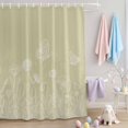 thumbnail image 2 of Shower Curtain Spring Plant White Line Art Shower Curtains for Bathroom Decor, Waterproof Polyester Shower Curtain Set with Hooks, Small Stall Size 36" x 72" Flower Butterfly Gold, 2 of 9