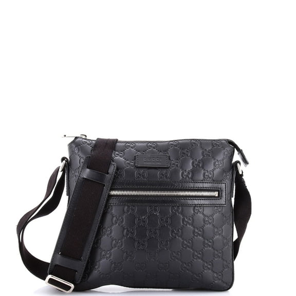 Pre-Owned Signature Zip Messenger Bag Guccissima Leather Small By Rebag