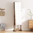 thumbnail image 2 of Jewelry Cabinet Freestanding, Jewelry Organizer with Full-Length Mirror, Standing Lockable Jewelry Armoire, Mirror Jewelry Cabinet with Storage Organizer for Bedroom Dressing Room, Rustic Brown, 2 of 7