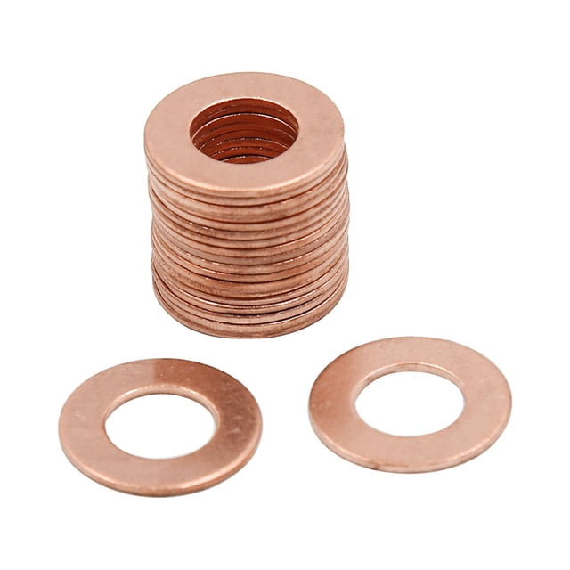 20 piezas 10 mm de diámetro interno arandelas de cobre juntas de sellado plano anillos