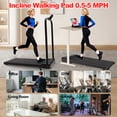 thumbnail image 4 of Black 2‑in‑1 Foldable Treadmill with Handle Bar & Incline Portable Under‑Desk Walking Pad & Vibration Pad with Remote Control for Home & Office Small Spaces, 4 of 9