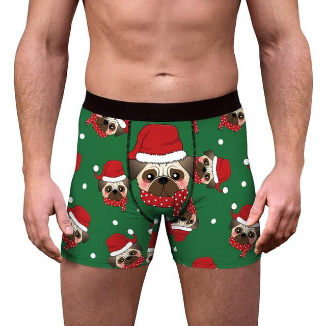 LSLJS sous-Vêtements Respirants à Impression Numérique de Noël pour Hommes, Boxeurs Confortables