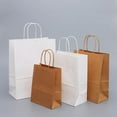 thumbnail image 5 of HEMOTON  100 PCS Kraft Paper Bag Bags Premium Disposable Shopping, 5 of 8