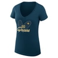 thumbnail image 2 of Women's G-III 4Her by Carl Banks Navy Indiana Pacers Super-Slim Fit Lightweight Leopard Heart V-Neck T-Shirt, 2 of 3