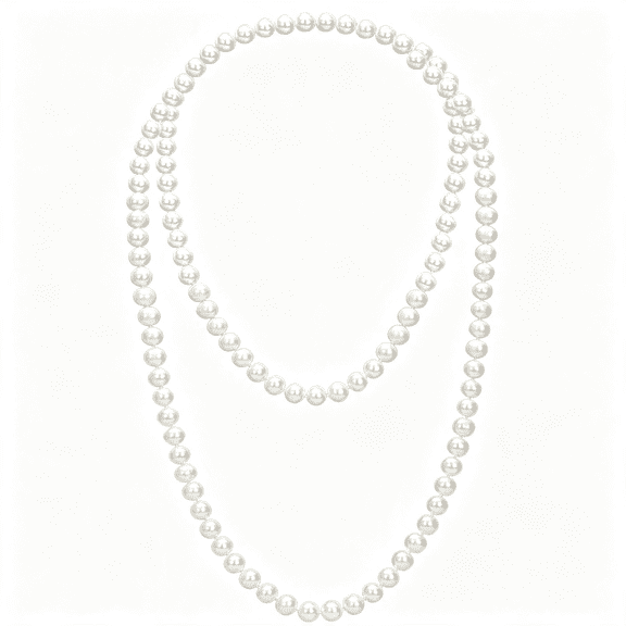 DESIGNICE Long White Pearl Necklace 150Cm/59 Adjustable Multi-Strand Faux Pearls for Women, Bridal Wedding Vintage Gatsby Jewelry for Party & Elegant Events Classic Long Pearl Necklaces for Women