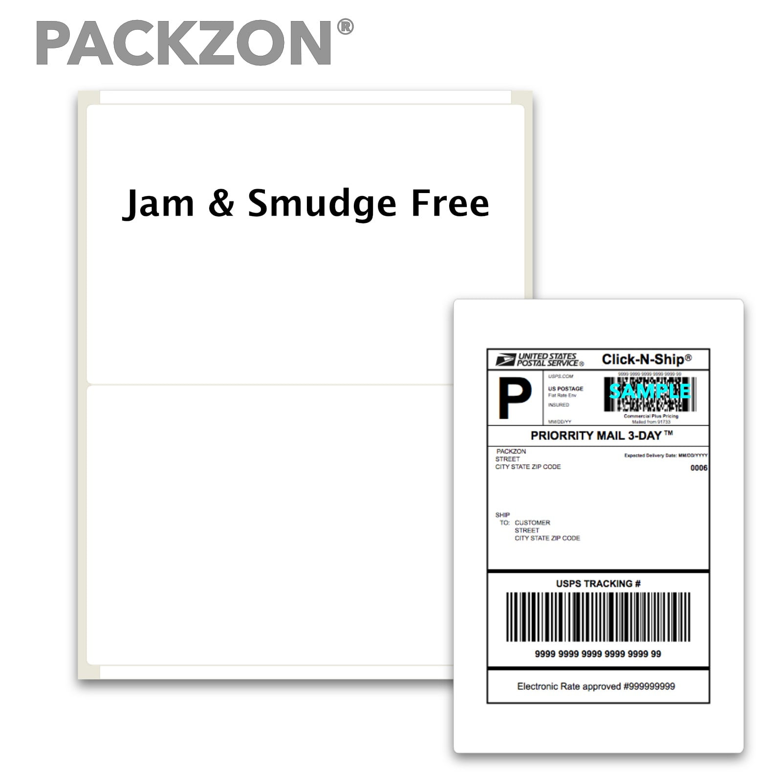 Shipping Labels 8.5" x 5.5" Premium Mailing Adhesive Half Sheet 8.5x5.5-800 
