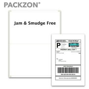PACKZON Shipping Labels with Self Adhesive, Rounded Corner, For Laser & Inkjet Printers, 5.5 x 8.5 Inches, White Matte, Pack of 200 Labels