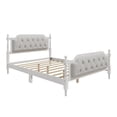 thumbnail image 6 of Euroco Traditional Wood Full Size Platform Bed with Upholstered Tufted Headboard, Antique White, 6 of 11