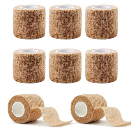 Tattoo Grip Cover Wrap,8PCS Disposable Cohesive Tattoo Grip Cover Elastic Bandage Handle Grip Tube for Tattoo Machine Tattoo Grip Accessories(Skin Color)