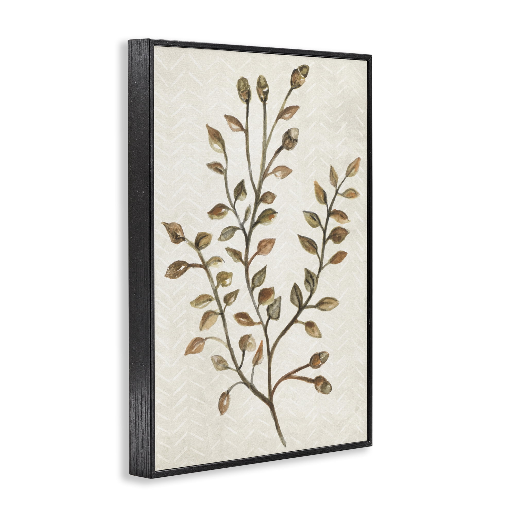 Stupell Industries Garden Botanics Sprig Botanical & Floral Painting Black Framed Art Print Wall Art, 12 x 18