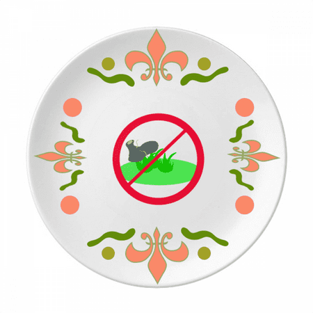 

No Trampling Lawn Sign Art Deco Fashion Flower Ceramics Plate Tableware Dinner Dish