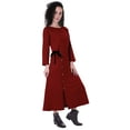 thumbnail image 3 of Moomaya Robe Maxi à Manches Longues, Longue, Boutonnée, Unie, Décontractée, Fendue, 3 of 6