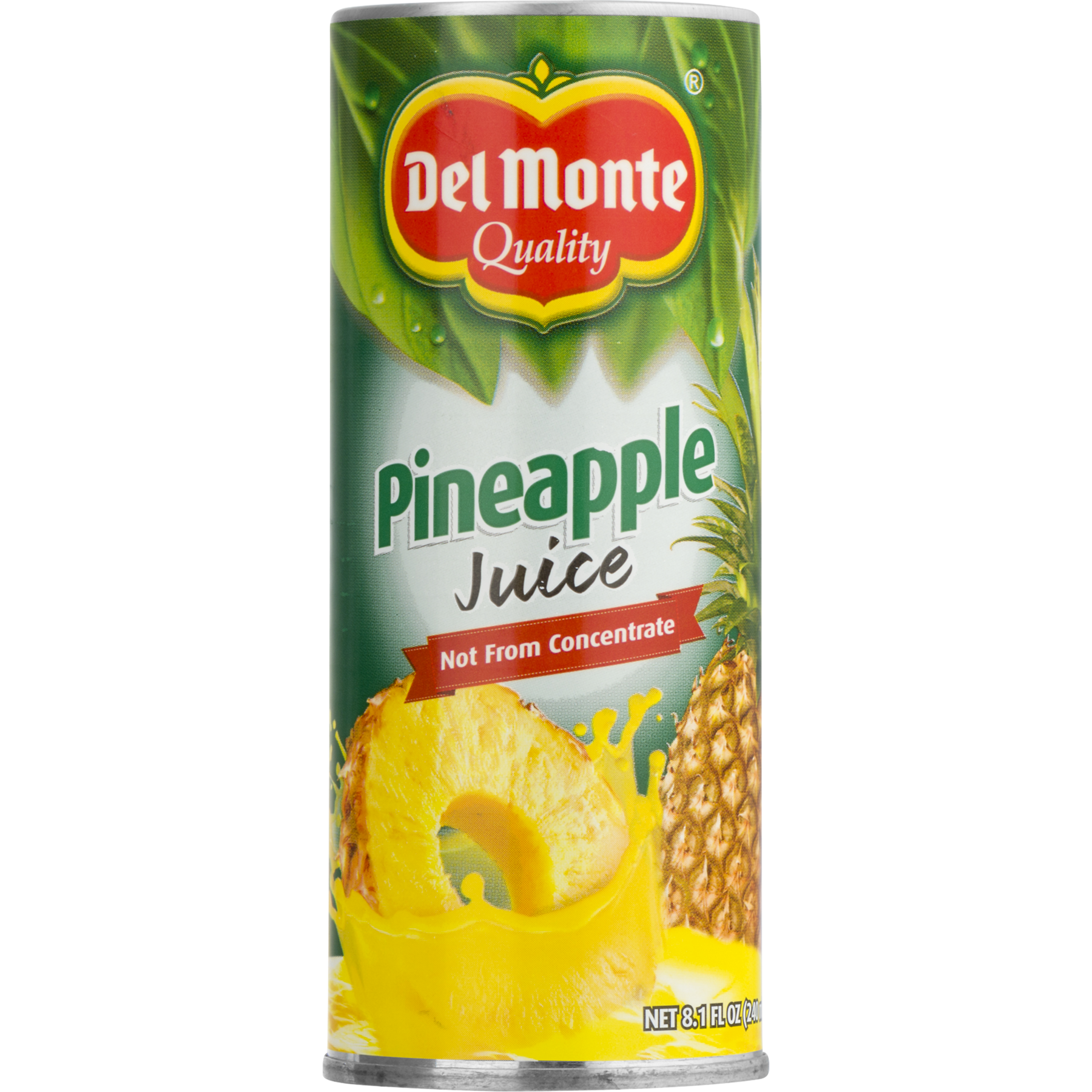 (5 pack) Del Monte 100% Juice, Pineapple, 8.1 fl oz can, Not From Concentrate