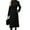 Black, variant on Womens Long Wool Coats Fall Winter Double Breasted Trench Coat Peacoat Grid L