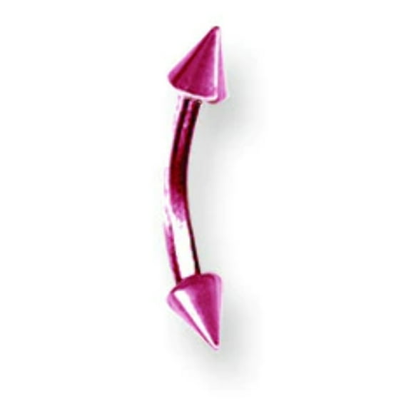 Solid Titanium Curv BB w Cones 16G (1.3mm) 5/16 (8mm) Long w 3mm Cones BCVT2S16-30-33-PKT