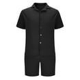 thumbnail image 4 of ZZwxWA Mens Short Sets 2 Piece Summer Beach Outfits Short Sleeve Shirts and Shorts Sets for Men Texture Button Down Shirts & Shorts Casual Vacation Set Sale, 4 of 5