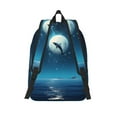 thumbnail image 3 of Naloa Night Sky Moon Dolphin Print Durable Canvas College Rucksack,Laptop Excursion Backpack,Travel Notebook School Backpack,Bookbag For Men Women, 3 of 5
