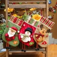 thumbnail image 2 of Luxsea Mini Christmas Stocking, (3 Pack) Xmas Stocking Christmas Tree Ornaments Decorations - Santa Snowman Reindeer Bear Character, 2 of 5