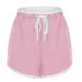 thumbnail image 3 of 2PCS Flexible Training Shorts Solid Color Shorts For Casual Loose Comfy Elastic Waist Yoga Athletic Short Pants Trendy Beach Shorts With Pockets on Clearance,Pink S, 3 of 5