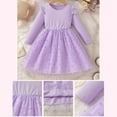 thumbnail image 4 of Vestido de cuello redondo y manga larga para niñas Vestido de cuello redondo y manga larga para niñas Falda de malla elegante Vestido de princesa elegante para niñas pequeñas Vestido de poliéster para, 4 of 5