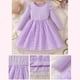 thumbnail image 4 of Vestido de cuello redondo y manga larga para niñas Vestido de cuello redondo y manga larga para niñas Falda de malla elegante Vestido de princesa elegante para niñas pequeñas Vestido de poliéster para, 4 of 5