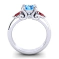 thumbnail image 4 of Diamond-Capitals 2.50 Carat Beautiful Round Blue Topaz & Red Ruby Gemstone Engagement Ring for Women Solid 14K White Gold Size 11, 4 of 8