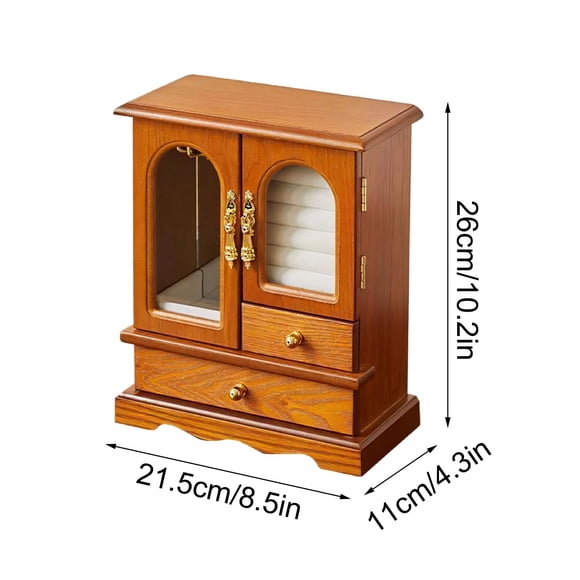 Bwiyojiz Décoration de Chambre Ornements Kendal Boîte à Bijoux en Bois pour Femmes Cadeau de Remise des Diplômes Organisateur Solide Journée Cadeaux Étui en Bois avec Miroir Colliers Boucles d'Oreilles Bagues, Cadeaux pour Vous-Même