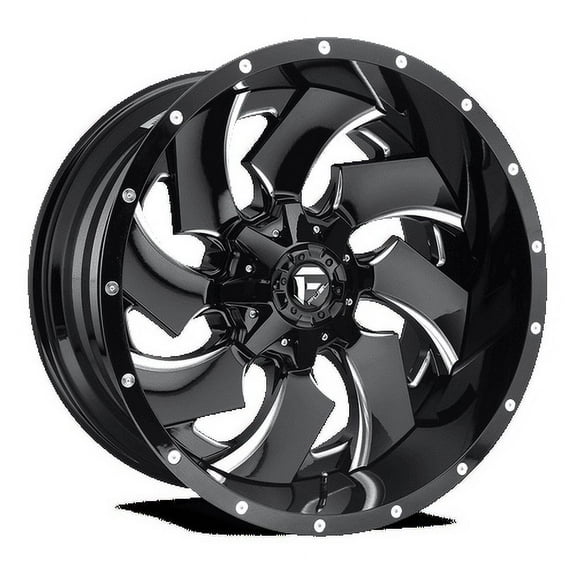 Fuel 1PC Aluminum Rim D574 CLEAVER 20X12in Gloss Black Milled Finish, D57420209847