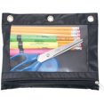 thumbnail image 2 of Advantus Zippered Binder Pencil Pouch with Rivets, 7-3/8-Inch X 10-Inch, Black with Clear Front, Pack of 3 (63067), 2 of 4