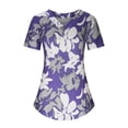 thumbnail image 4 of EQWLJWE Hauts à Col en V pour Femmes Mode Imprimée Décontractée T-Shirt à Manches Courtes Ample Blouse Hauts d'Été pour Femmes 2023, 4 of 6
