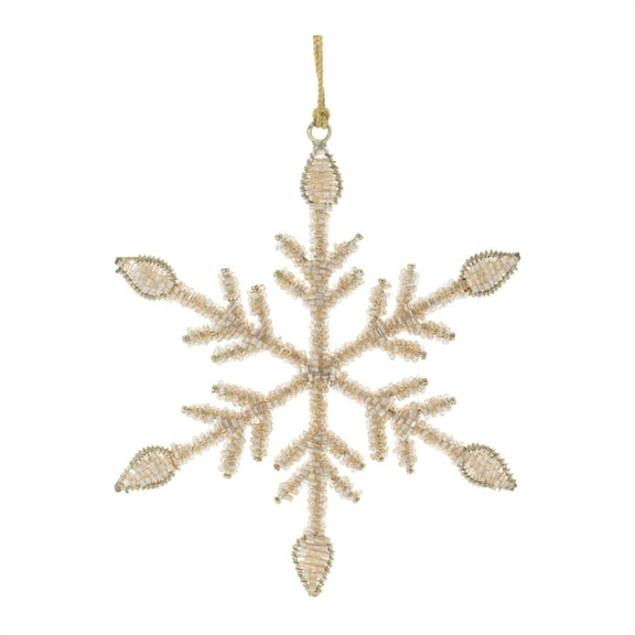 Melrose Beaded Metal Snowflake Ornament Set of 12