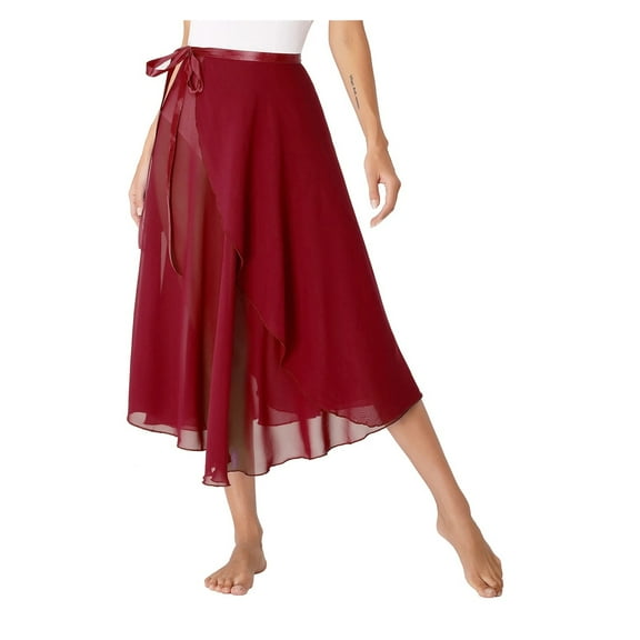Women Girls Chiffon Ballet Dance Skirt Classic Sheer Long Irregular Mesh Skirt Dancewear Lace-up Wrap Scarf Gymnastics Skirts