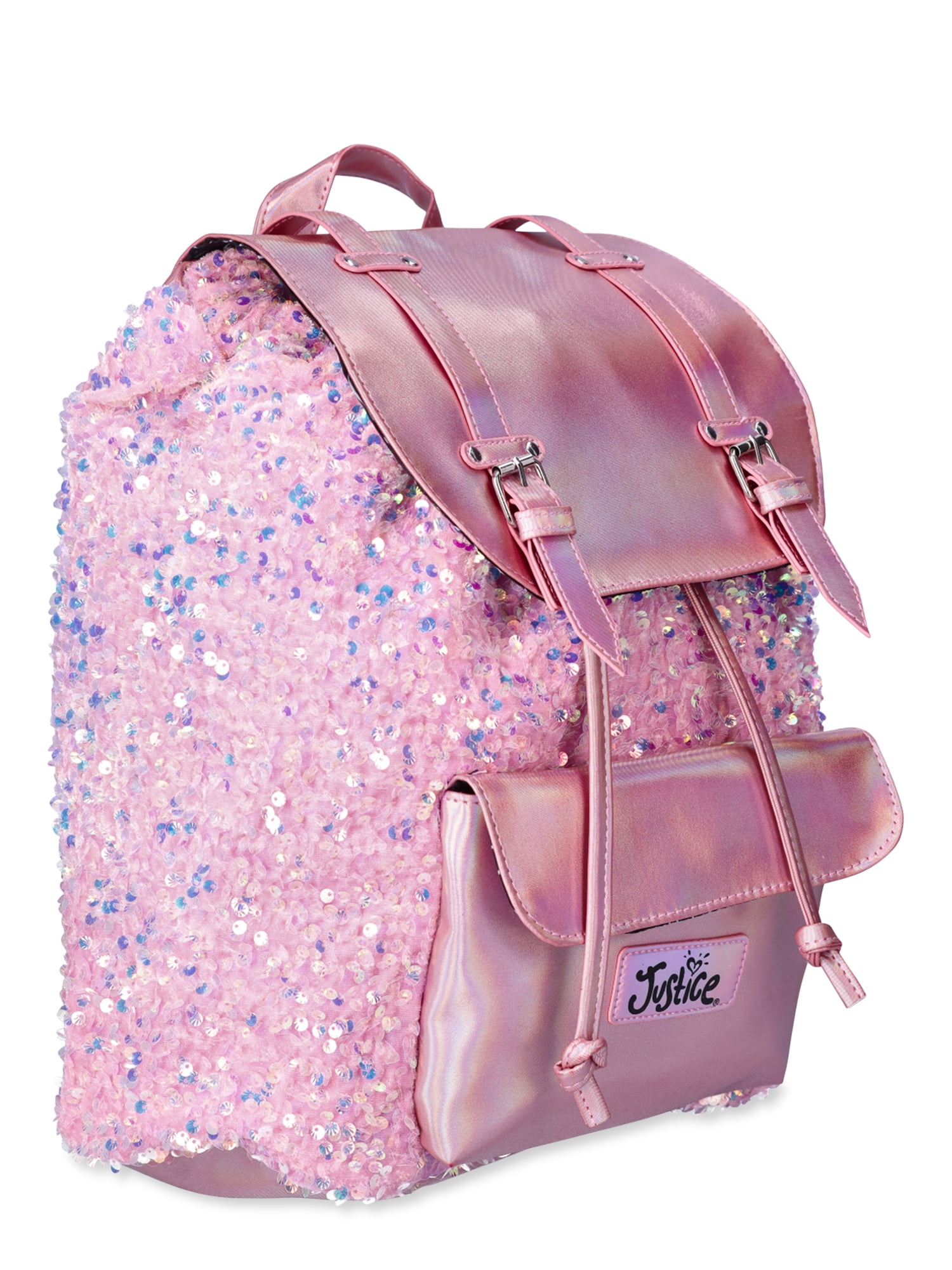Justice pink sequin backpack sale