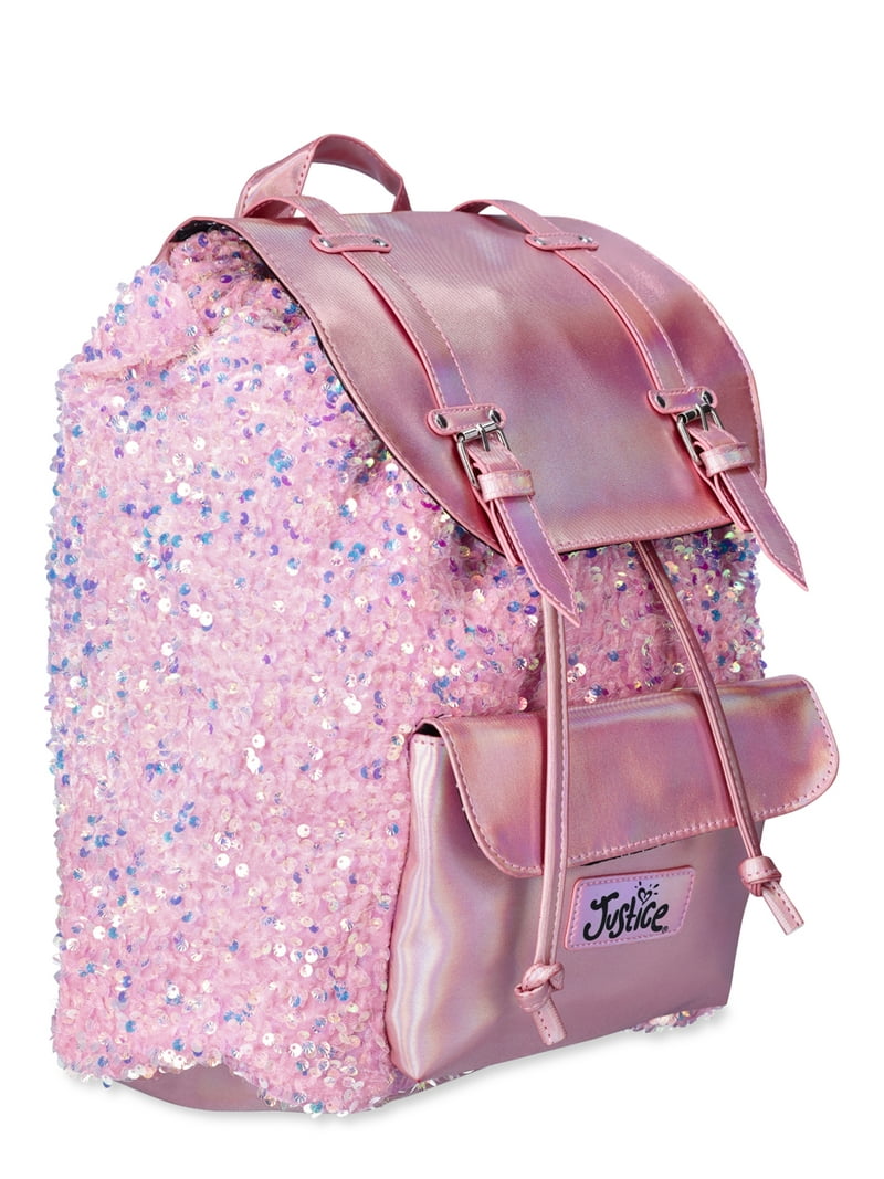 Justice Girls Sequin Backpack, Pink