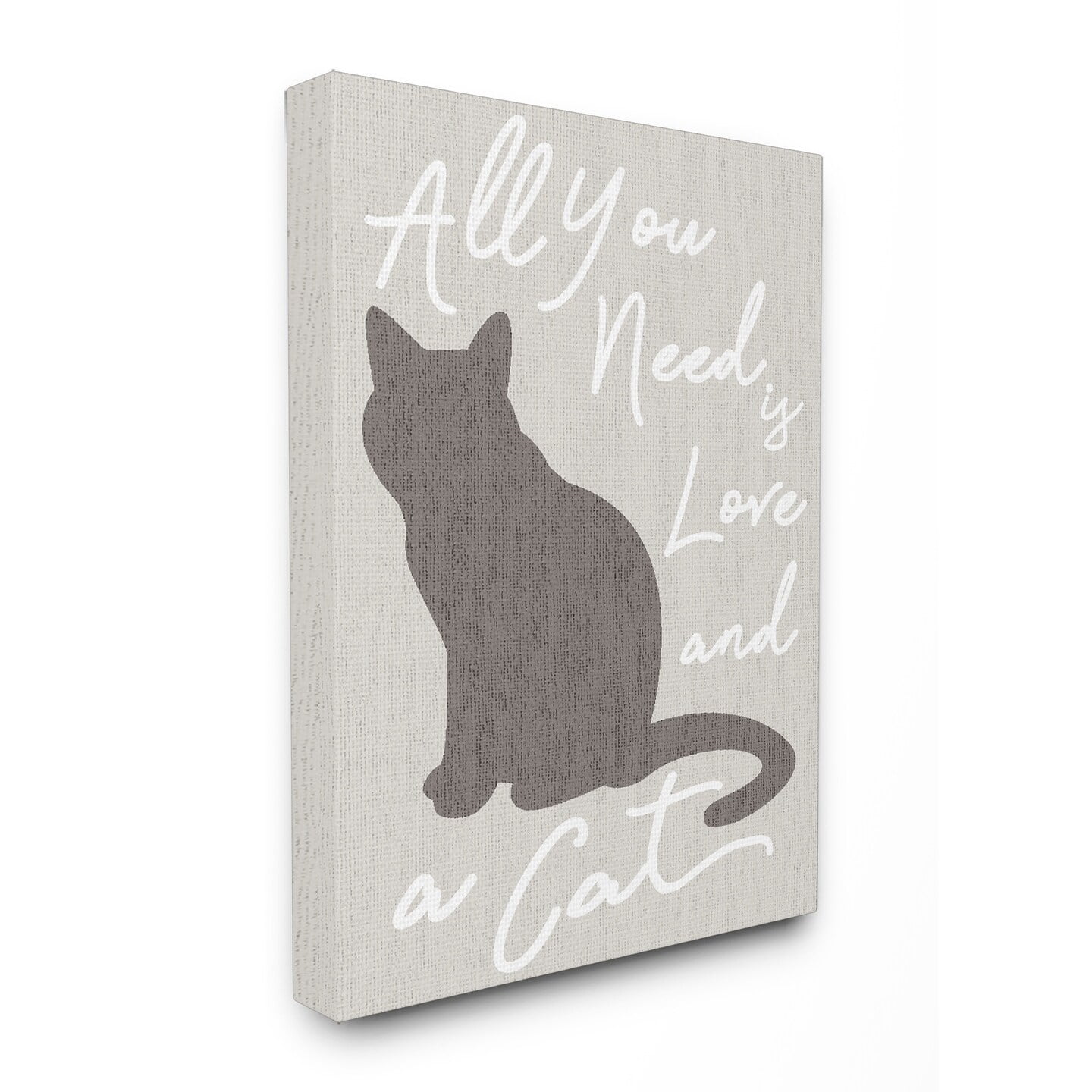 Stupell All You Need is Love and a Cat Stretched Canvas Wall Art 24 x 30