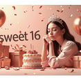 thumbnail image 4 of Rose Gold Balloon Arch Backdrop Banner with Crown Sweet 16 Decors for Birthday Party Photography Props Decorations Celebration Event, 4 of 4