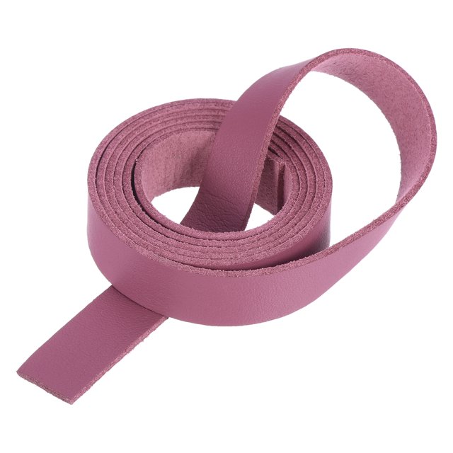 Cinturón de tiras de cuero de 1.5 cm (0.6" de ancho) tiras de cuero de color rosa oscuro para manualidades, llaveros